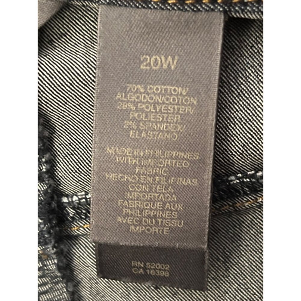 Liz Claiborne Audra 20W Dark Blue Denim Straight Leg Pants Comfortable Quality - Picture 12 of 16